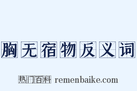 胸无宿物反义词是什么意思的图片